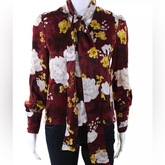 Alice and Olivia Crogan blouse size XS NWT silk blend - Picture 2 of 7